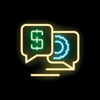 Neon icon representing discussing business strategy online vector