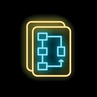 Neon sign representing algorithm for machine learning and artificial intelligence vector