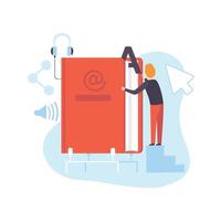 Digital Content Creating and Blogging Concept, Social Media Marketing Illustration vector