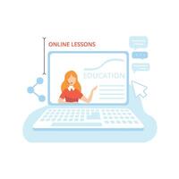 Blogger Creating Content , Commercial Blog Posting Technology Process, Social Media Marketing Illustration vector