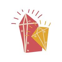 Crystals, Boho Style Design Element, Ethnic, Mystic Symbol Illustration vector