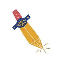 Dagger Boho Style Design Element, Ethnic, Mystic Symbol Illustration vector