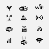 wireless internet connection WiFi symbols set vector