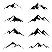 Set of different mountain logo vector