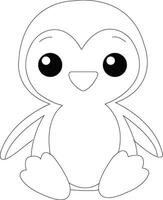 Penguin colouring pages vector