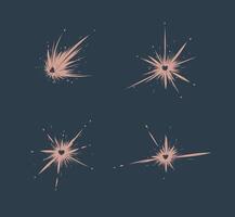 Splash and comet with heart inside in modern graphic style on blue background vector