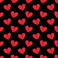 Broken Heart for separated couple creative geometric seamless pattern vector