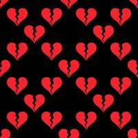 Heart Broken geometric seamless pattern with red vintage heart sign vector