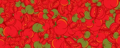 red tomato hand draw pattern background. illustration vector