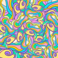 abstract hand-drawn colorful waves vector