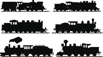 Retro train side view silhouette vector