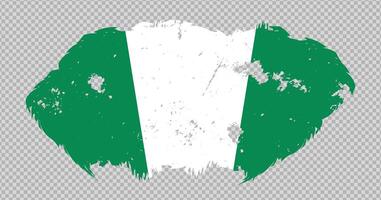 Nigeria national flag with distressed stroke brush effect on isolated background vector