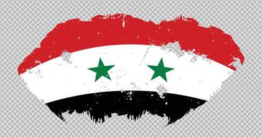 Syria national flag with distressed stroke brush effect on isolated background vector