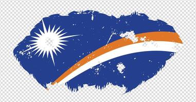Marshall Islands national flag with distressed stroke brush effect on isolated background vector
