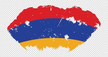 Armenia national flag with distressed stroke brush effect on isolated background vector