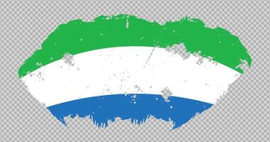 Sierra Leone national flag with distressed stroke brush effect on isolated background vector