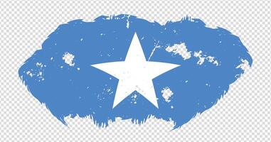 Somalia national flag with distressed stroke brush effect on isolated background vector