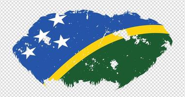 Solomon Islands national flag with distressed stroke brush effect on isolated background vector
