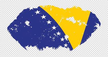 Bosnia And Herzegovina national flag with distressed stroke brush effect on isolated background vector