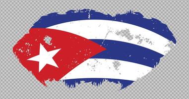 Cuba national flag with distressed stroke brush effect on isolated background vector