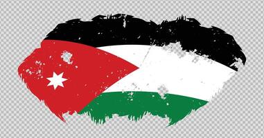 Jordan national flag with distressed stroke brush effect on isolated background vector