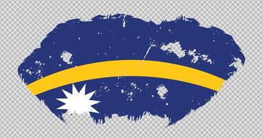 Nauru national flag with distressed stroke brush effect on isolated background vector