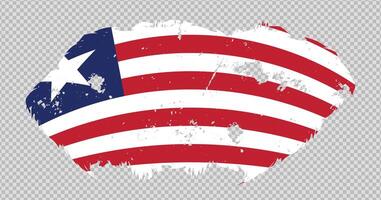 Liberia national flag with distressed stroke brush effect on isolated background vector