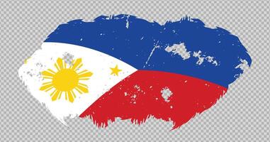 Philippines national flag with distressed stroke brush effect on isolated background vector