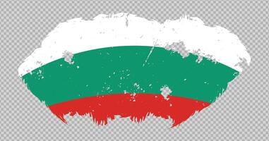 Bulgaria national flag with distressed stroke brush effect on isolated background vector