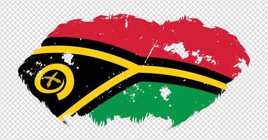 Vanuatu national flag with distressed stroke brush effect on isolated background vector
