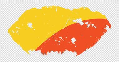 Bhutan national flag with distressed stroke brush effect on isolated background vector