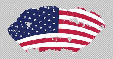 United States national flag with distressed stroke brush effect on isolated background vector