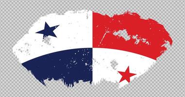 Panama national flag with distressed stroke brush effect on isolated background vector
