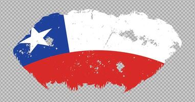 Chile national flag with distressed stroke brush effect on isolated background vector