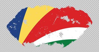 Seychelles national flag with distressed stroke brush effect on isolated background vector