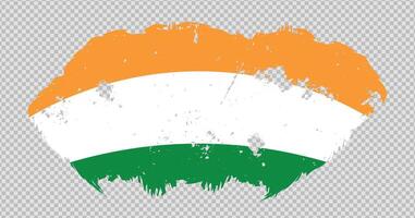 India national flag with distressed stroke brush effect on isolated background vector