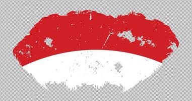 Monaco national flag with distressed stroke brush effect on isolated background vector