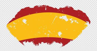 Spain national flag with distressed stroke brush effect on isolated background vector