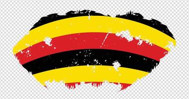 Uganda national flag with distressed stroke brush effect on isolated background vector
