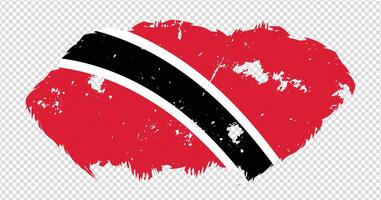 Trinidad And Tobago national flag with distressed stroke brush effect on isolated background vector