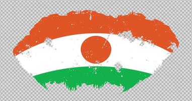 Niger national flag with distressed stroke brush effect on isolated background vector