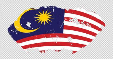 Malaysia national flag with distressed stroke brush effect on isolated background vector
