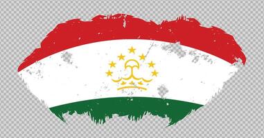 Tajikistan national flag with distressed stroke brush effect on isolated background vector