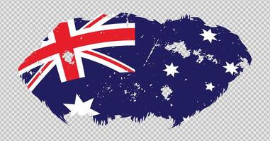 Australia national flag with distressed stroke brush effect on isolated background vector
