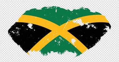 Jamaica national flag with distressed stroke brush effect on isolated background vector