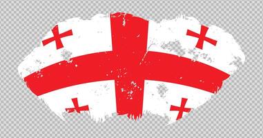 Georgia national flag with distressed stroke brush effect on isolated background vector