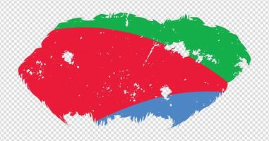 Eritrea national flag with distressed stroke brush effect on isolated background vector