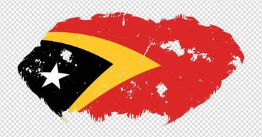 East Timor national flag with distressed stroke brush effect on isolated background vector
