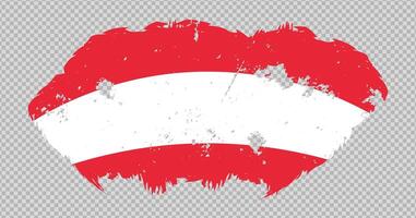 Austria national flag with distressed stroke brush effect on isolated background vector
