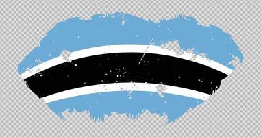 Botswana national flag with distressed stroke brush effect on isolated background vector